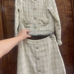 Aura Cream and Gold Tweed Jacket